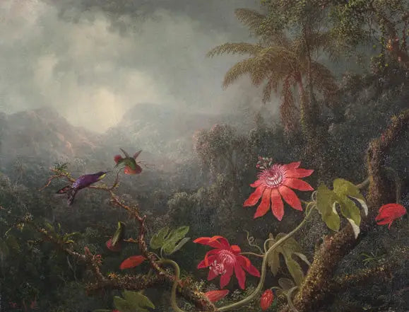 Tutku Çiçekleri ve Üç Kelebek - Martin Johnson Heade