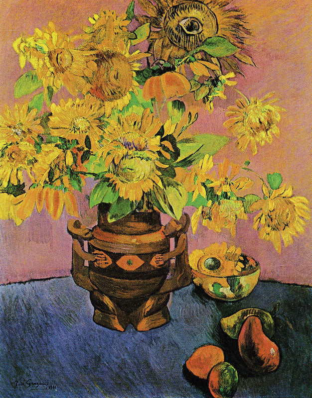 Reproduction du tableau « Fleurs de tournesol et mangues - Paul Gauguin » par Alpha Reproduction en peinture à l’huile