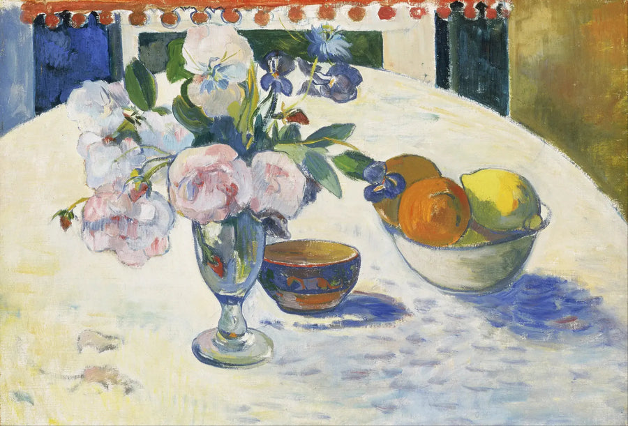 Çiçekler. Mavi iris, portakallar ve limon - Paul Gauguin