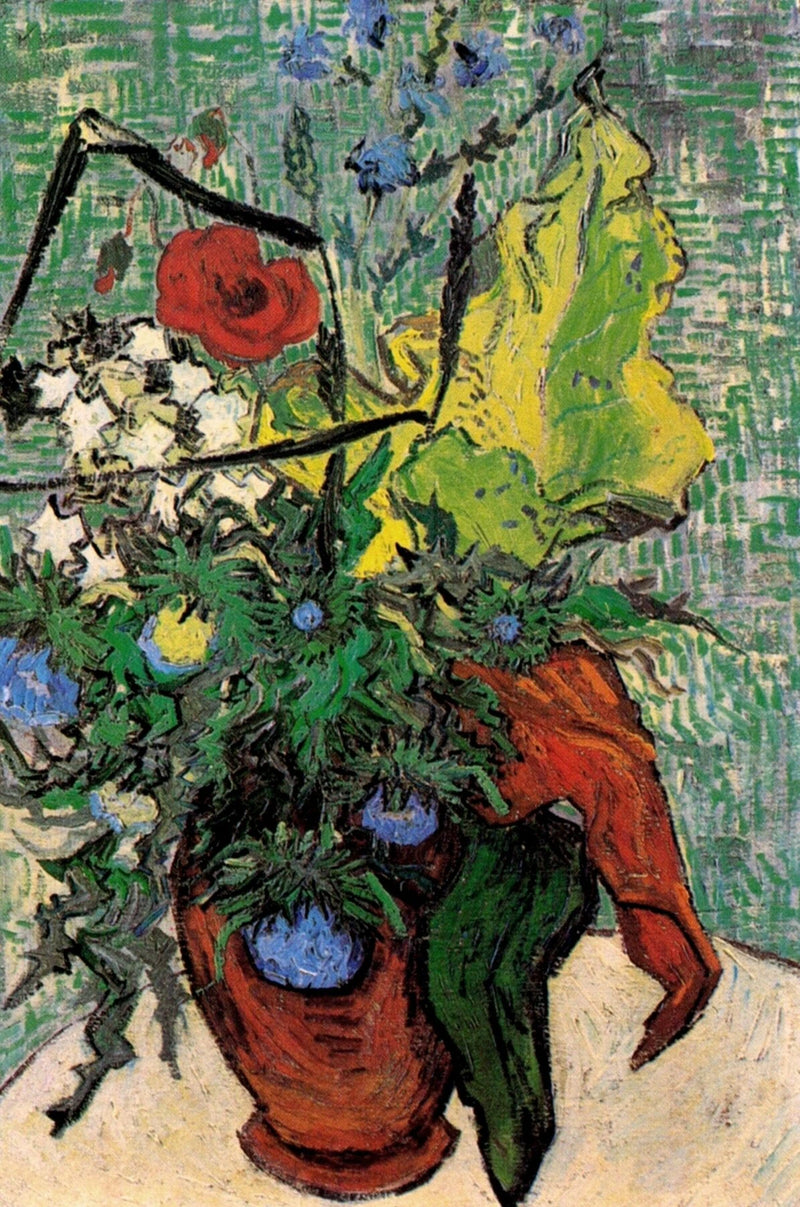 Vazoda yabani çiçekler ve dikenler - Vincent van Gogh