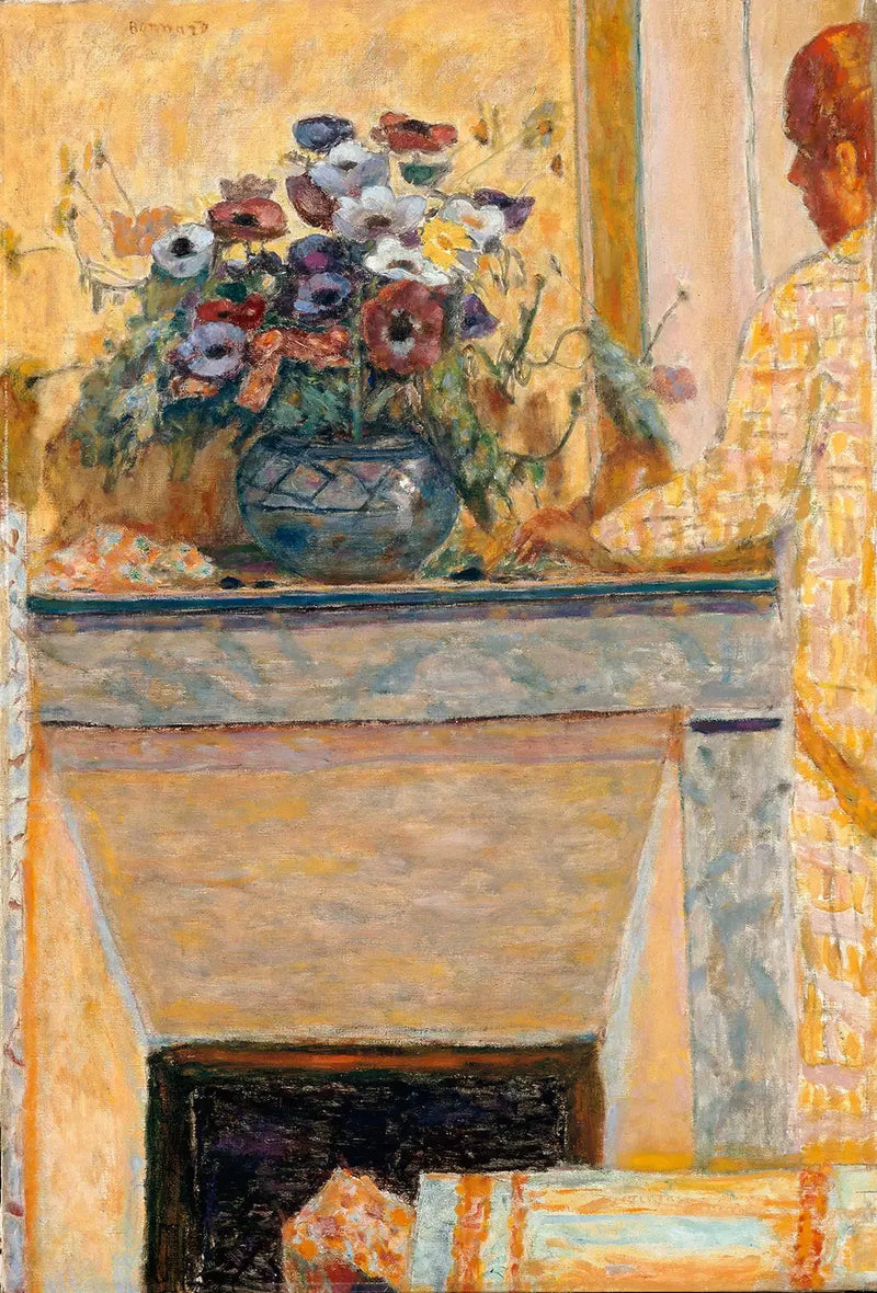 Cannet'teki Bir Şömine Üzerinde Çiçekler - Pierre Bonnard