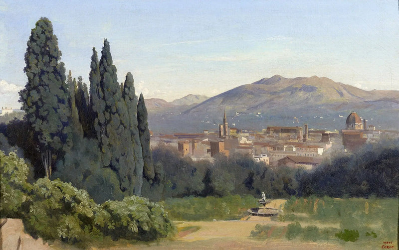 Floransa, Boboli Bahçeleri'nden Görünüm - Jean-Baptiste Camille Corot