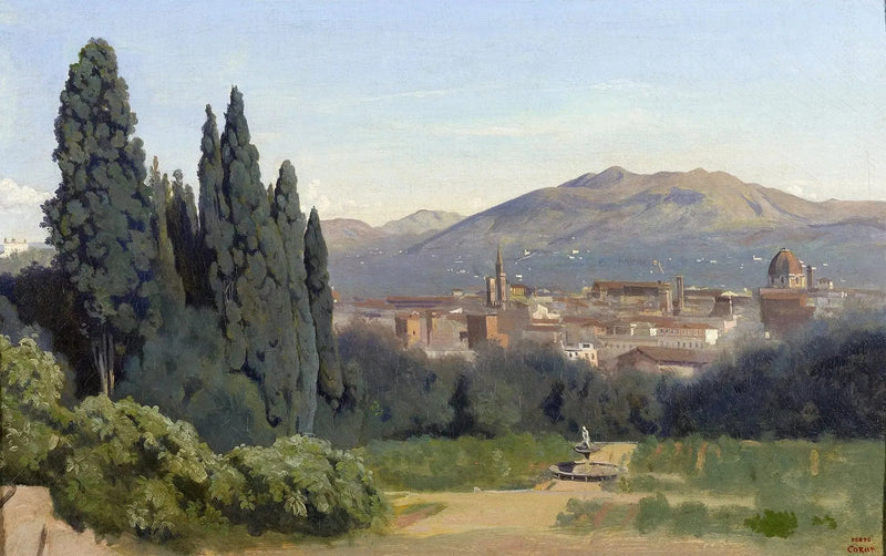 Floransa, Boboli Bahçeleri'nden Görünüm - Jean-Baptiste Camille Corot