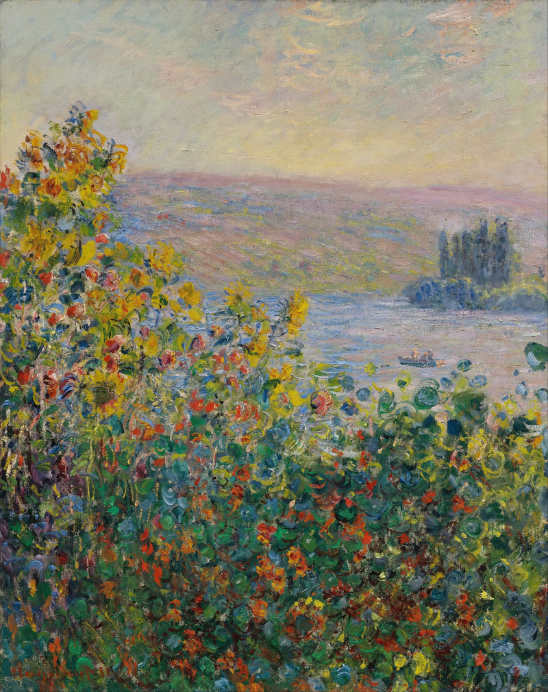 Vétheuil'deki Çiçek Yatakları - Claude Monet