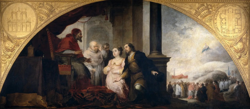 Roma'daki Sainte-Marie-Majeure Vakfı. Patrici, Rüyaını Papaya anlatıyor. - Bartolomé Esteban Murillo
