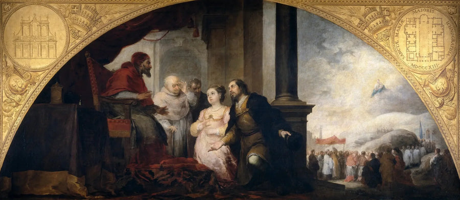 Roma'daki Sainte-Marie-Majeure Vakfı. Patrici, Rüyaını Papaya anlatıyor. - Bartolomé Esteban Murillo