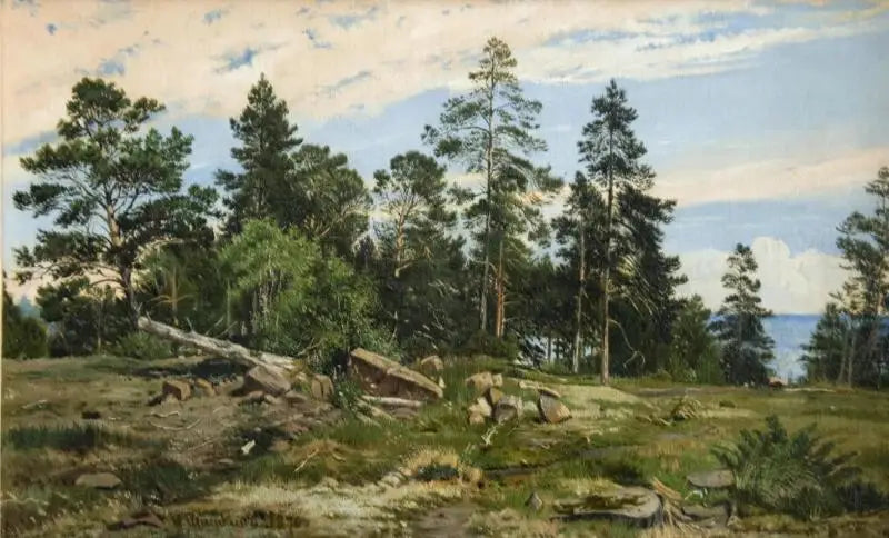 Forêt au bord de la mer - Ivan Chichkine image 1 copie de tableau peinte à la main
