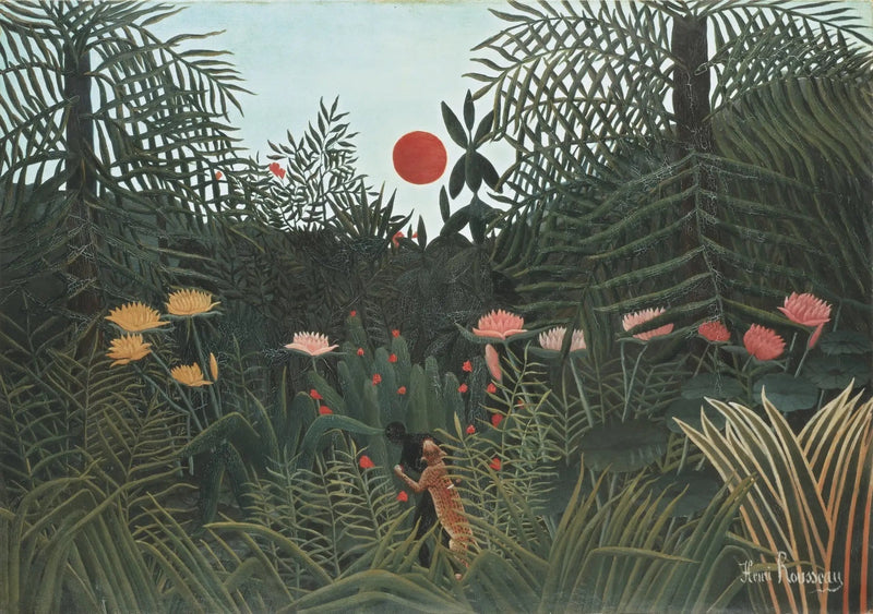 Güneş Batarken Orman - Henri Rousseau