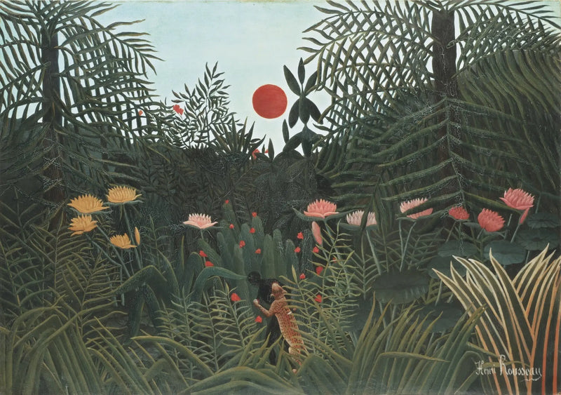Güneş Batarken Orman - Henri Rousseau
