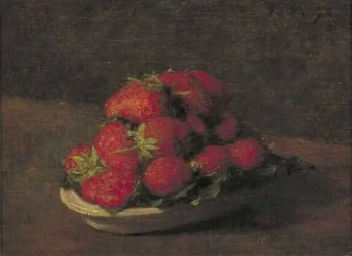 Henri Fantin-Latour - Seramik küçük tabakta çilekler