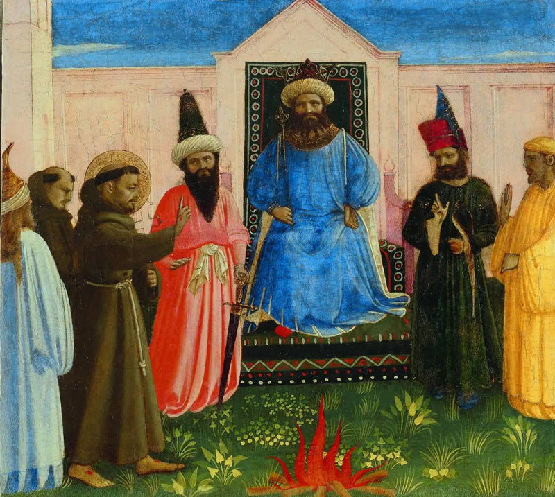 Fra Angelico tarafından François d'Assise, Sultan Al-Kamil Muhammad al-Malik önünde