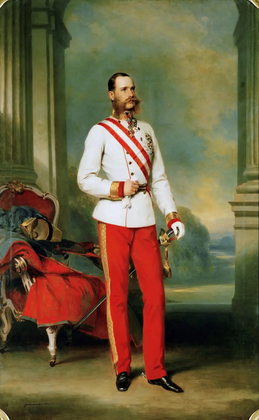 Fransız-Joseph Birinci, Avusturya imparatoru, Mareşal üniformasıyla Marie-Thérèse askeri nişanının büyük yıldızıyla - Franz Xaver Winterhalter