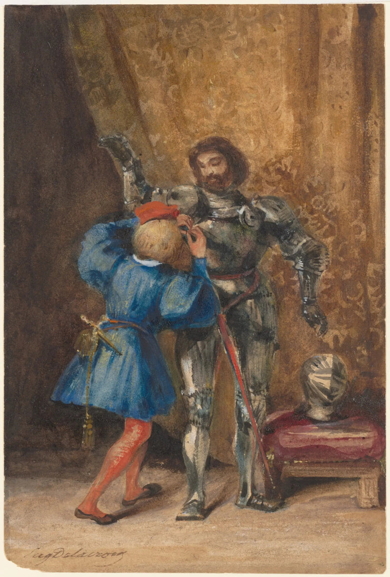 Franz Lerse veya Goetz von Berlichingen bir sayfa tarafından silahlandırılmış - Eugène Delacroix
