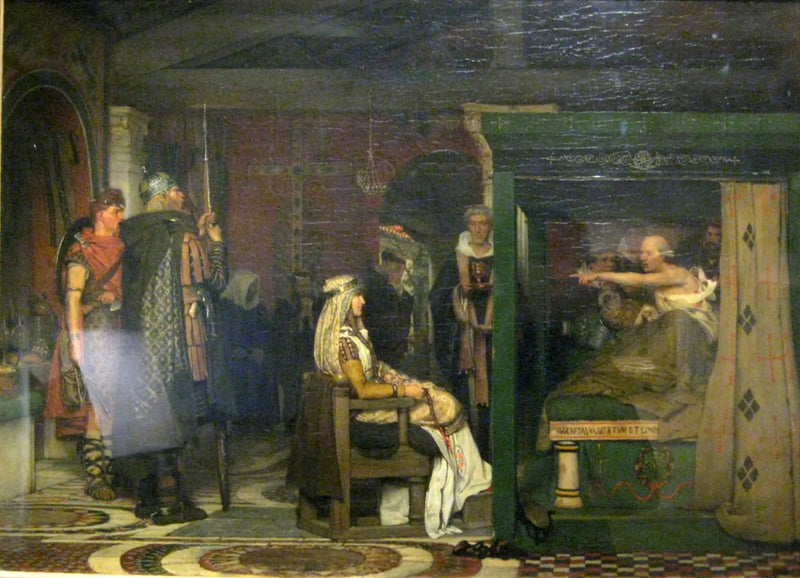Frédégonde, ölüm döşeğinde Prétextat'ı ziyaret ediyor - Lawrence Alma-Tadema