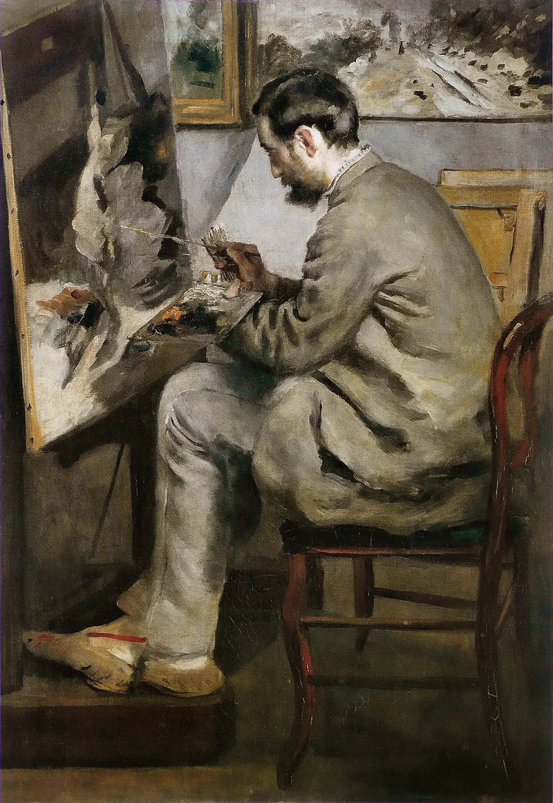 Frédéric Bazille'in tuvalde resim yapması - Pierre-Auguste Renoir