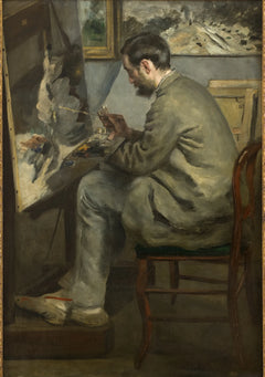 Frédéric Bazille'in tuvalde resim yapması - Pierre-Auguste Renoir