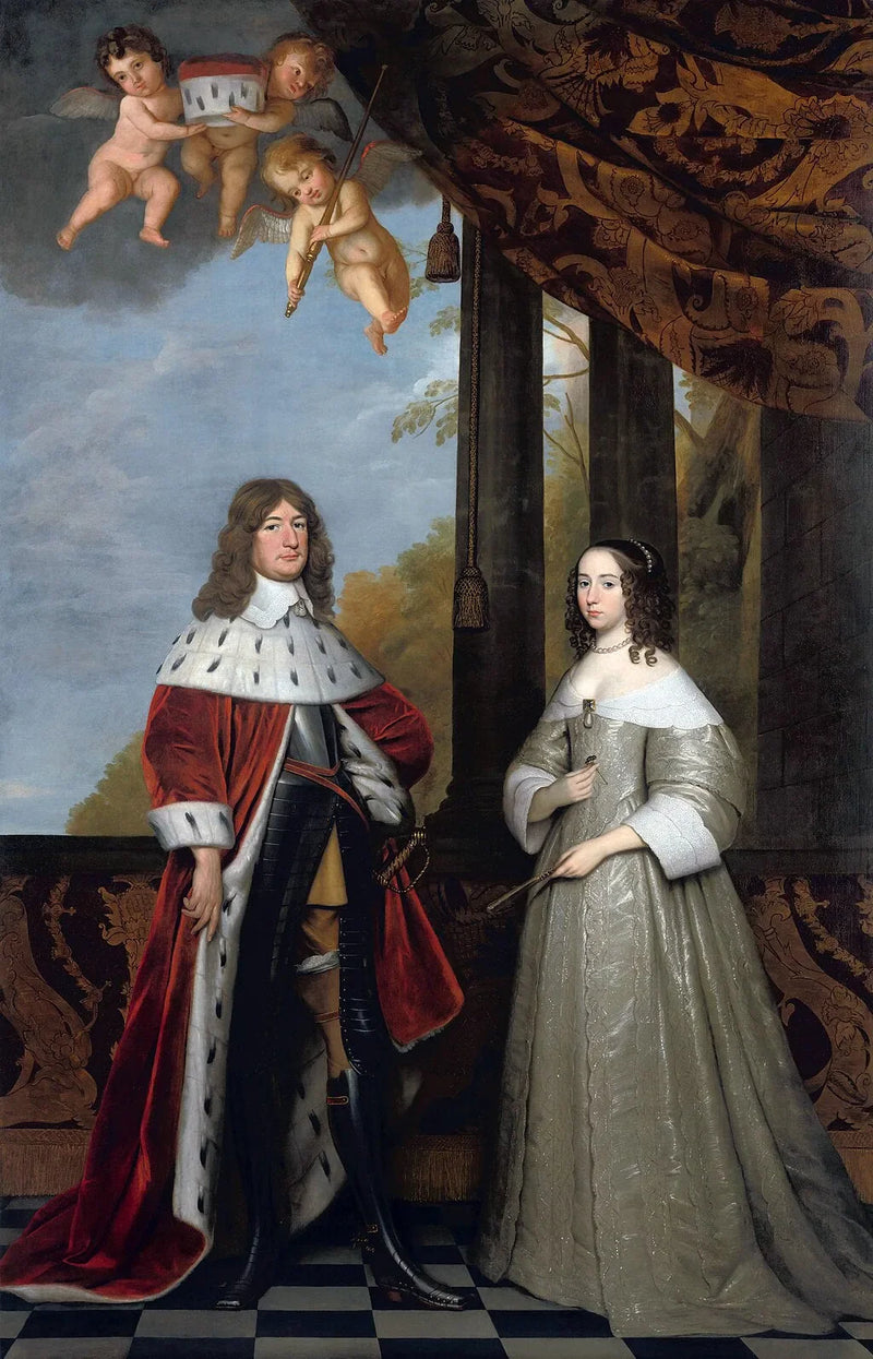 Frédéric-Guillaume (1620-1688), Brandenburg Elector, ve eşsi Louise-Henriette (1627-1667), Orange-Nassau Kontesi - Gerrit van Honthorst