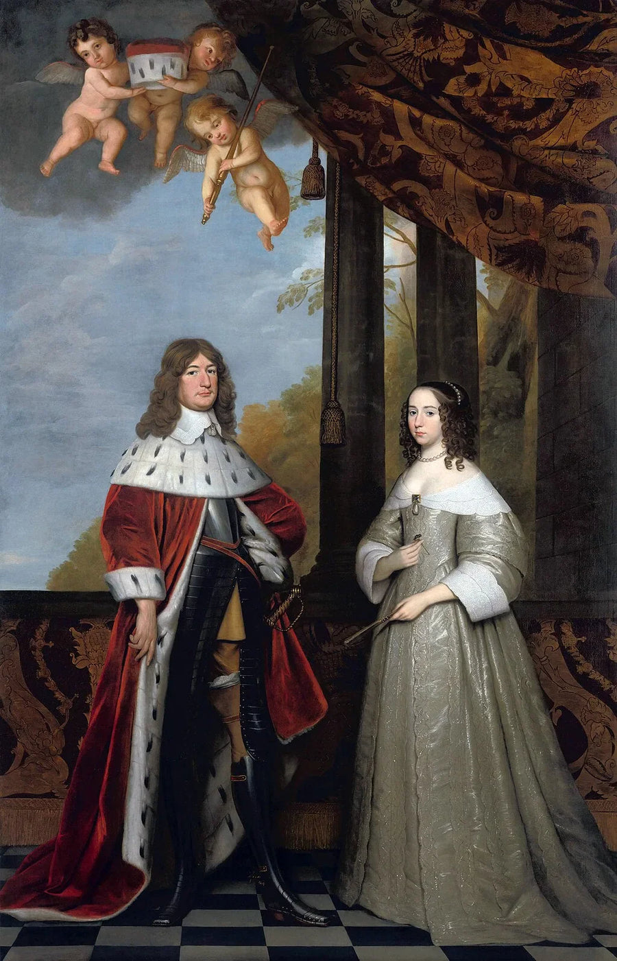 Frédéric-Guillaume (1620-1688), Brandenburg Elector, ve eşsi Louise-Henriette (1627-1667), Orange-Nassau Kontesi - Gerrit van Honthorst