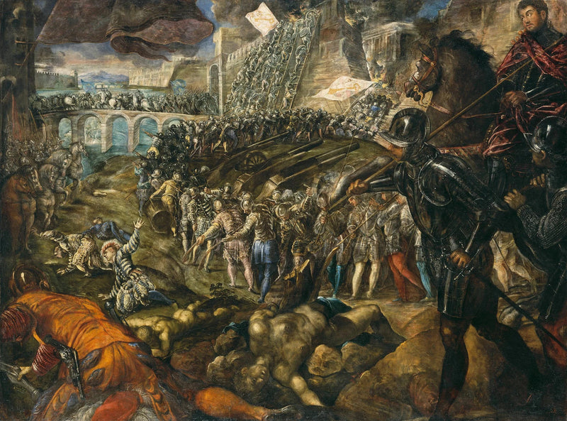 Frédéric II, 1521'de Parma'yı fethetti. Tintoret'in tablosu, 1578/79, oğlu Guillaume için - Jacopo Tintoretto