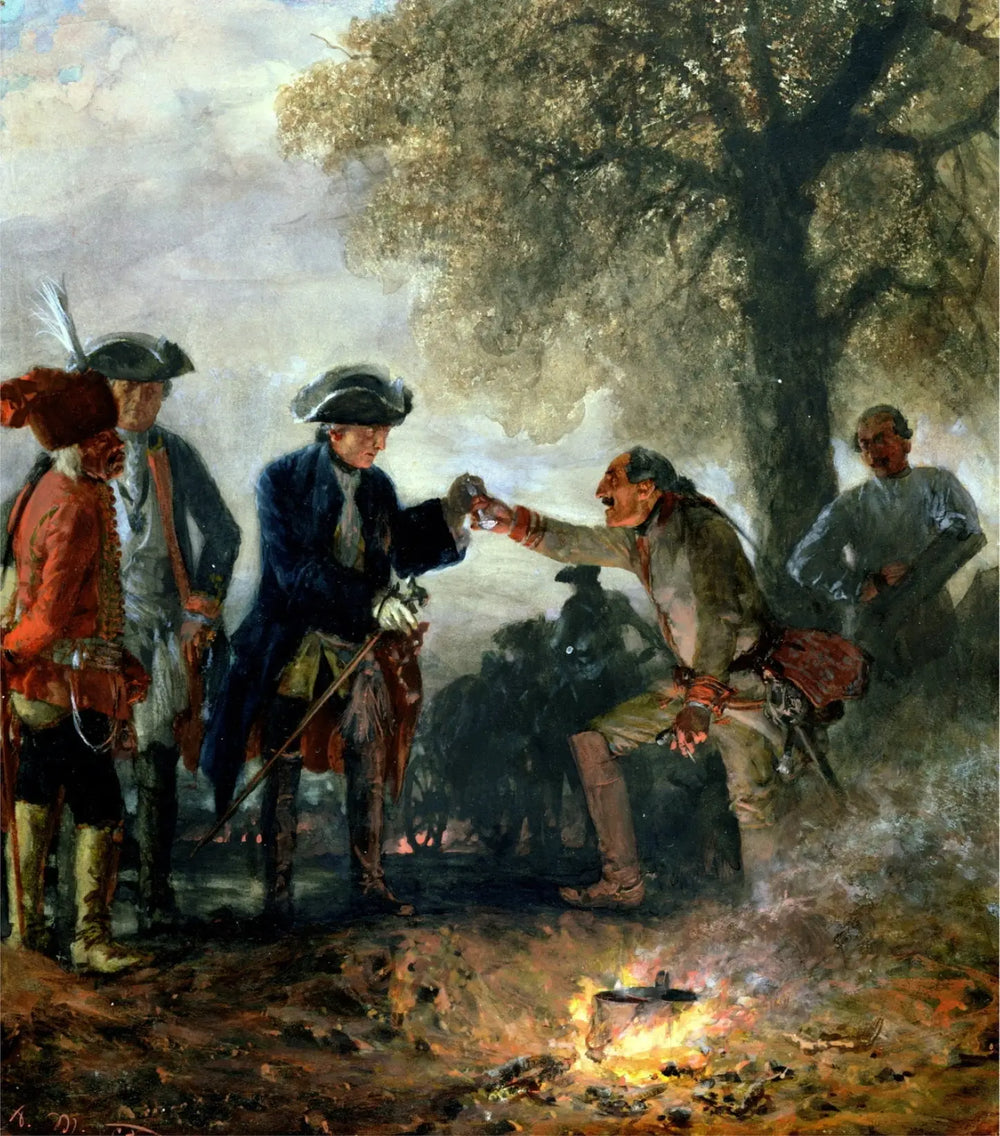 Frédéric le Grand avec Zieten au camp - Adolph von Menzel - Alpha Reproduction