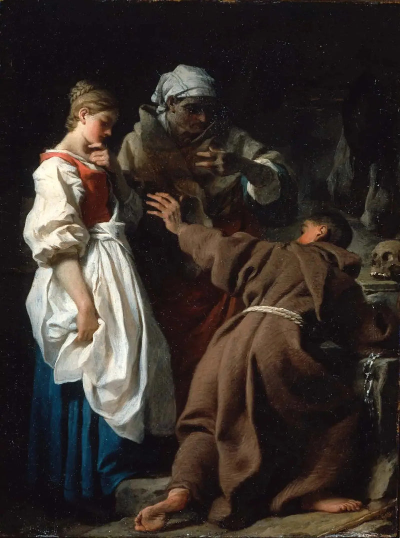 Frère Luce, Hermit, ve Dul ve Kızı ile - Pierre Subleyras