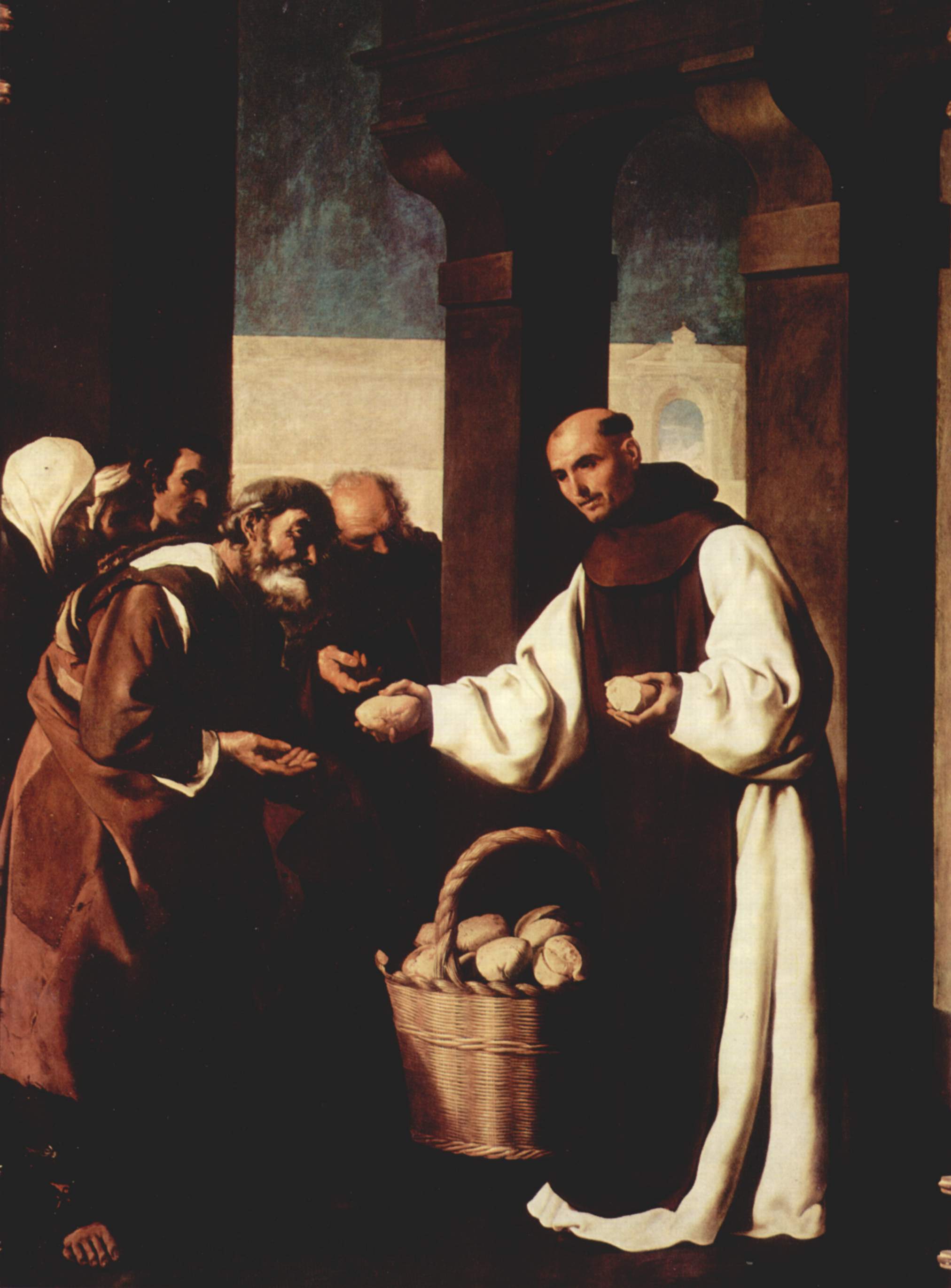 Frère Martín de Vizcaya faisant l'aumône - Francisco de Zurbarán
