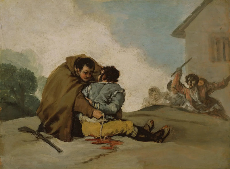 Kardeş Pedro, El Maragato'yu bir ip ile bağlıyor - Francisco de Goya