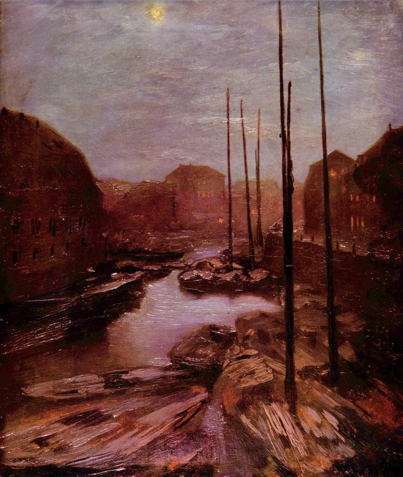 Friedrichsgracht ay ışığında - Adolph von Menzel
