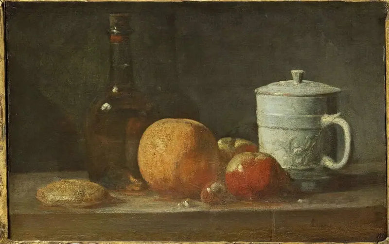 Meyveler, Şişe, Sürahi ve Massepain - Jean Simeón Chardin