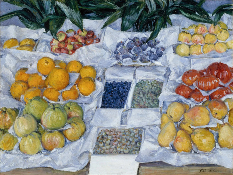 Bir tepside sunulan meyveler - Gustave Caillebotte