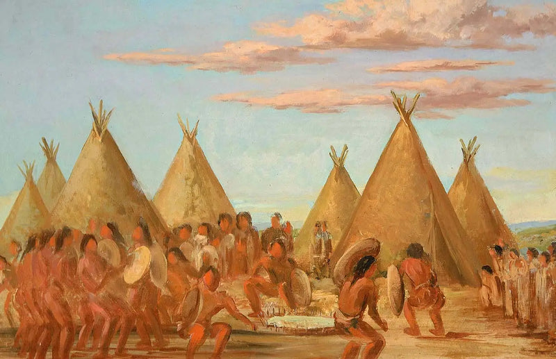 George Catlin - Kalkanı Tütsülemek
