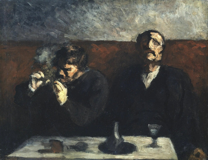 Sigara İçen ve Anason İçen - Honoré Daumier