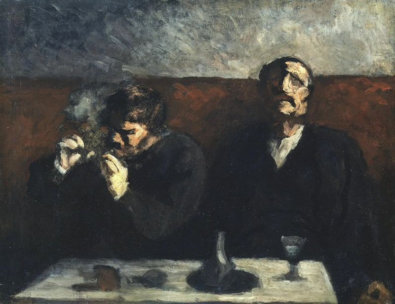 Sigara İçen ve Anason İçen - Honoré Daumier