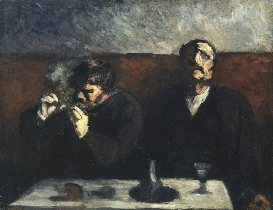 Sigara İçen ve Anason İçen - Honoré Daumier