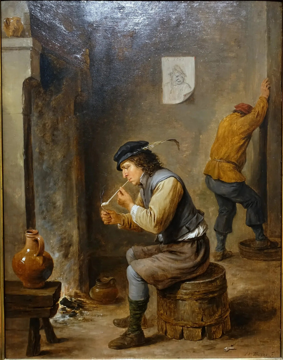 Dumanlı Yakınında Bir Şömine - David Teniers le Jeune