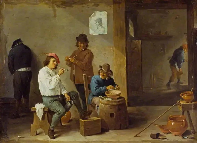 Sigara içenler bir varilin etrafında - David Teniers genç