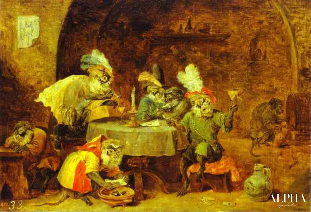 Fumeurs et buveurs - David The Younger Teniers - Reproductions de tableaux et peintures haut de gamme