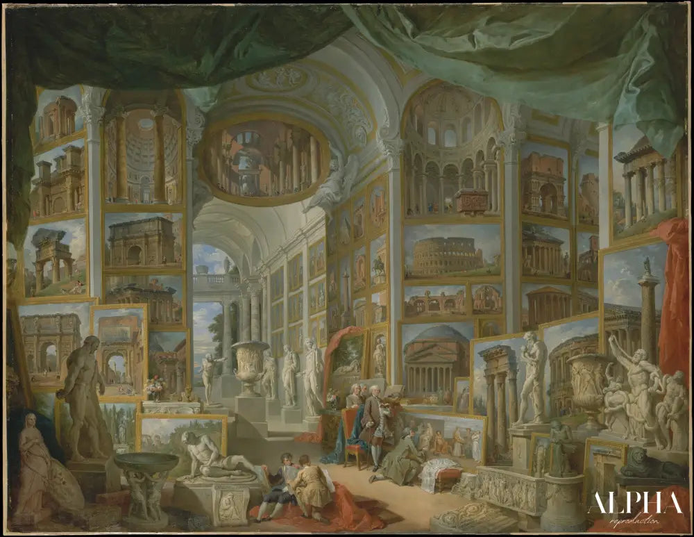 Galerie de vues de la Rome antique - Giovanni Paolo Panini - Reproductions de tableaux et peintures haut de gamme