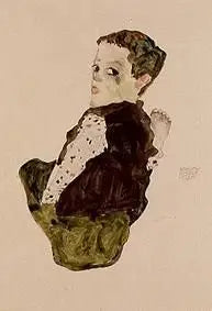 Oturan Çocuk (Sitzender Knabe) - Egon Schiele