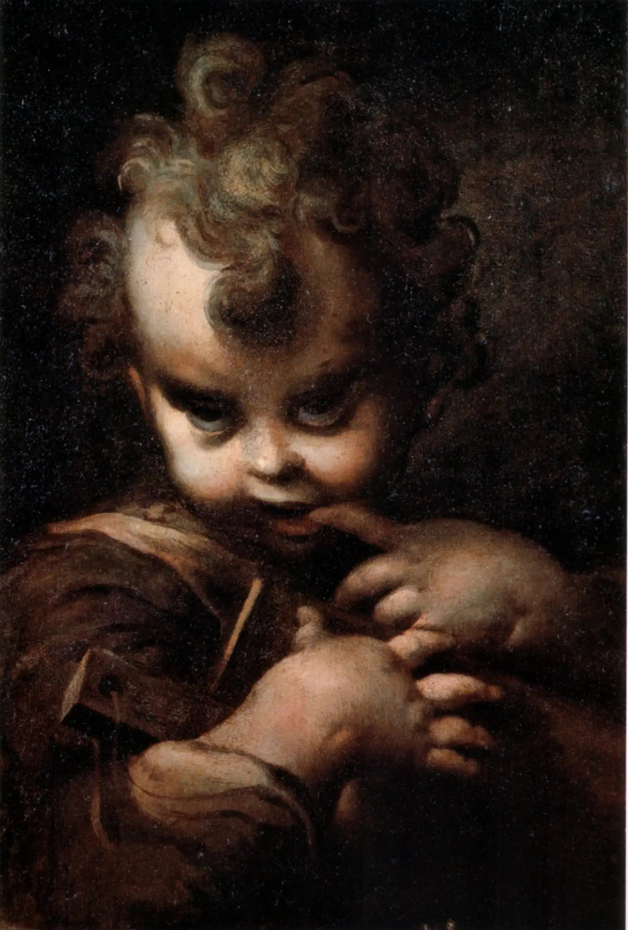 Çocuk parmak ağzında - Parmigianino