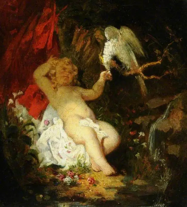 Erkek Çocuk ve Bir Papağan - Gustave Courbet