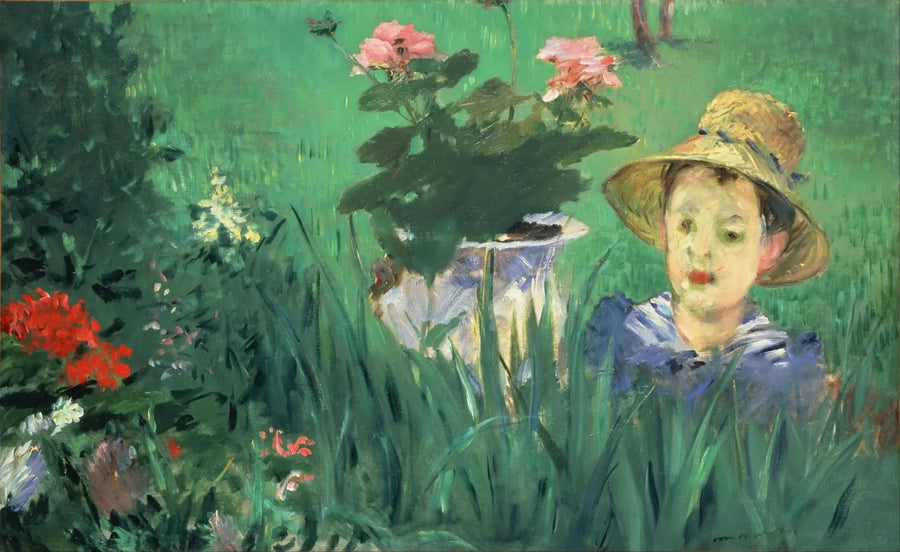 Çiçekler İçindeki Çocuk (Jacques Hoschedé) - Édouard Manet