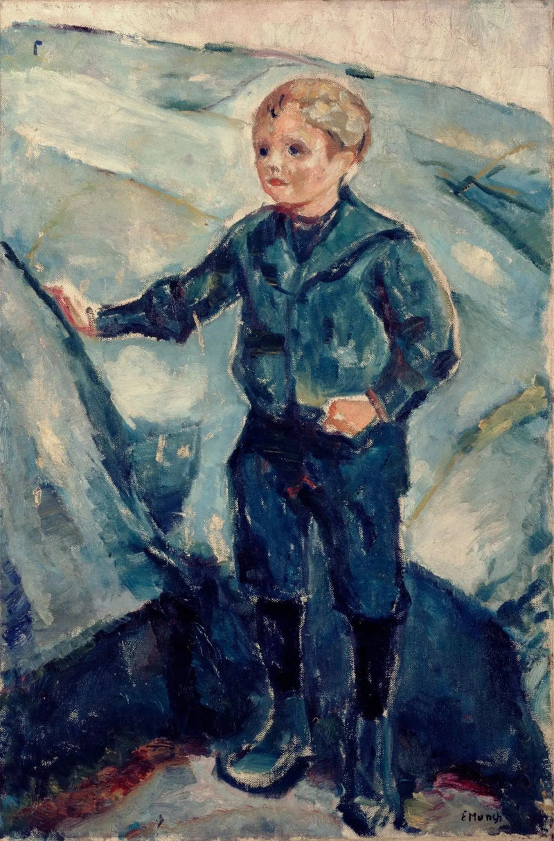 Kayalık bir manzarada çocuk - Edvard Munch