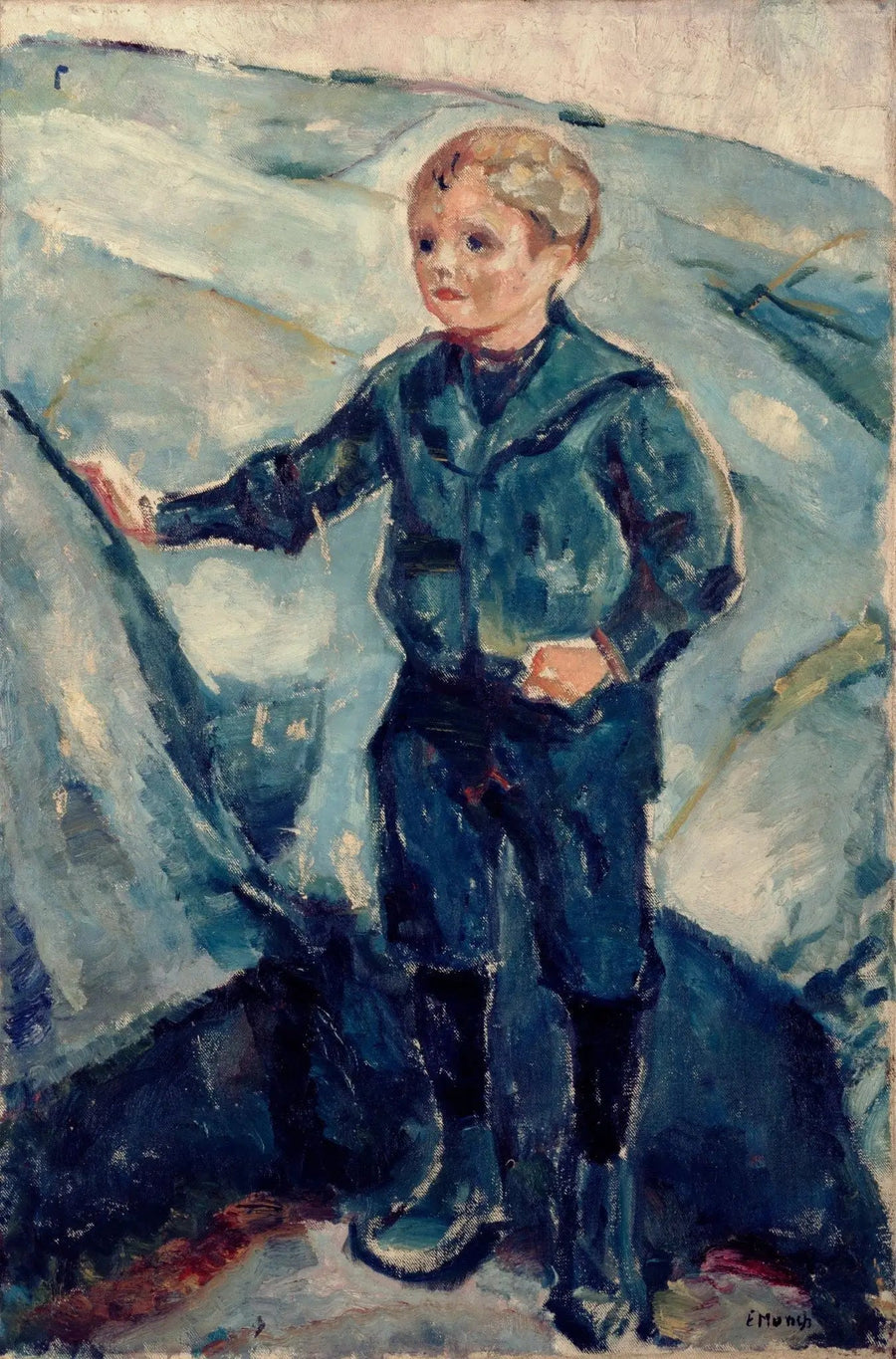 Kayalık bir manzarada çocuk - Edvard Munch