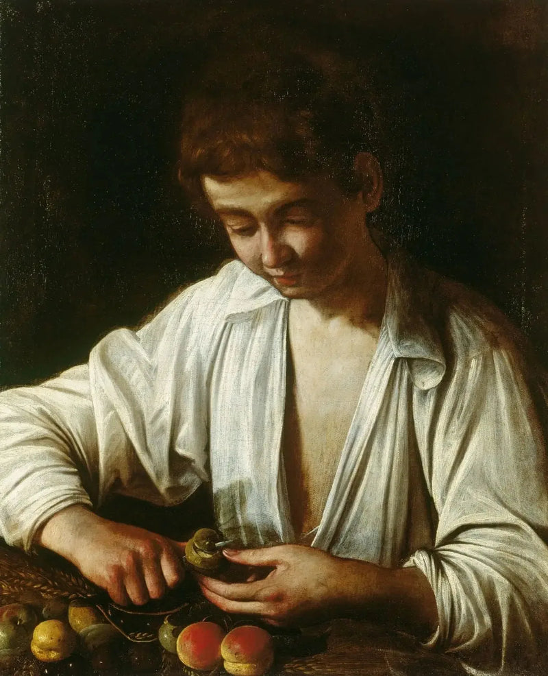 Bir meyve soyuyan çocuk - Caravaggio