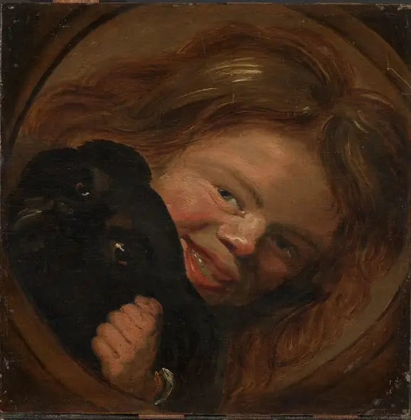 Gülen çocuk ve köpek - Frans Hals