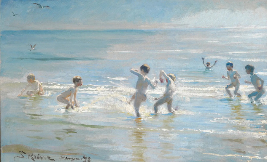Skagen Plajı'nda Bir Yaz Akşamı Yüzen Çocuklar - Peder Severin Krøyer