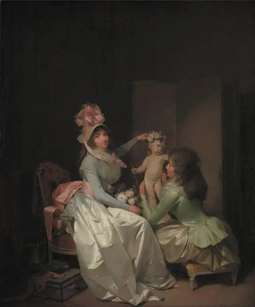 Kupidin Heykeli'nin Üzerini Süsleyen - Louis-Léopold Boilly