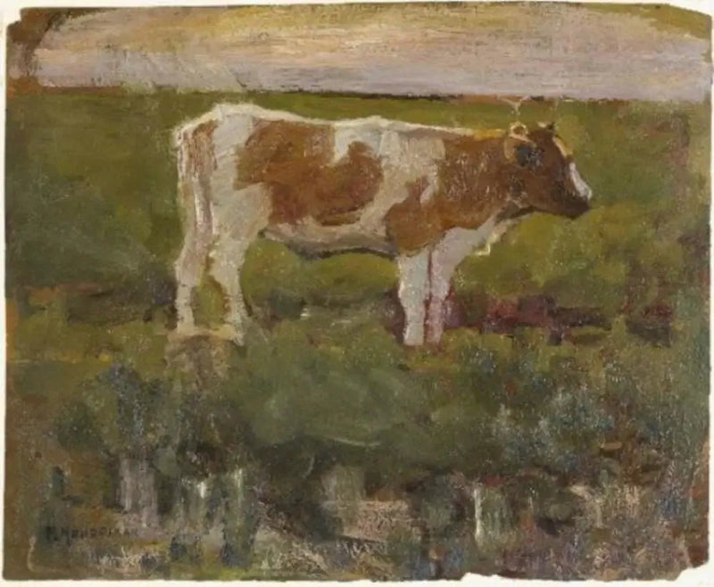 Kahverengi ve beyaz dişi sığır - Piet Mondrian