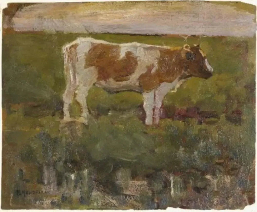 Kahverengi ve beyaz dişi sığır - Piet Mondrian